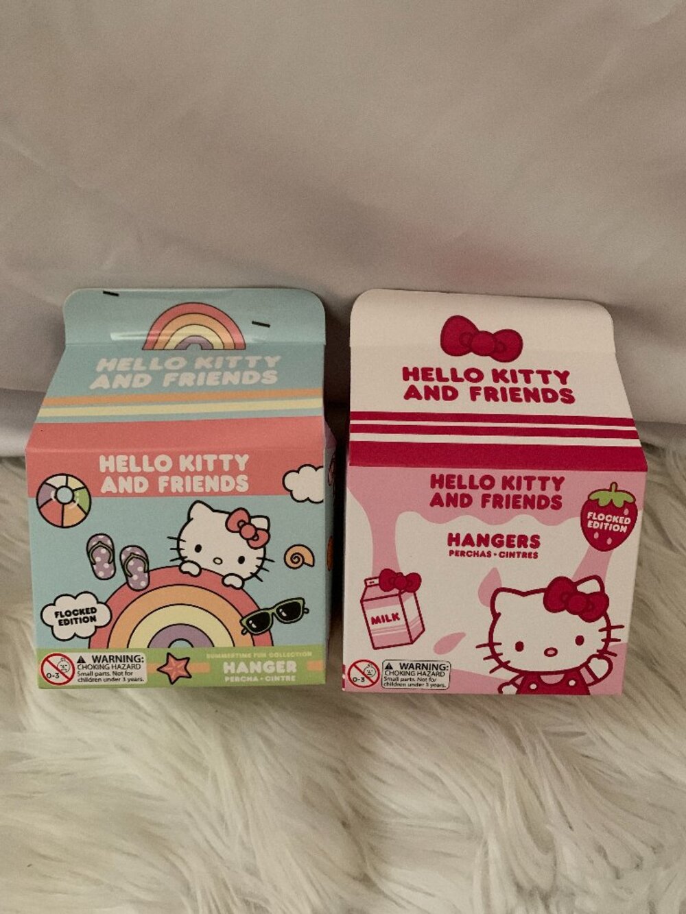 HELLO KITTY & FRIENDS Blind Milk Box Flocked Edition Hangers Set of 2